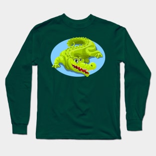 Cartoon Crocodile Vector Design 2 Long Sleeve T-Shirt